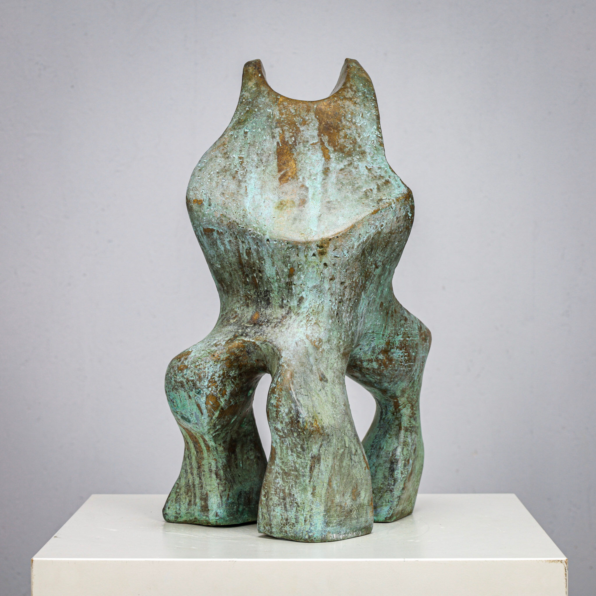 Patinated biomorphic bronze sculpture by Jacob Hordijk, 1990s