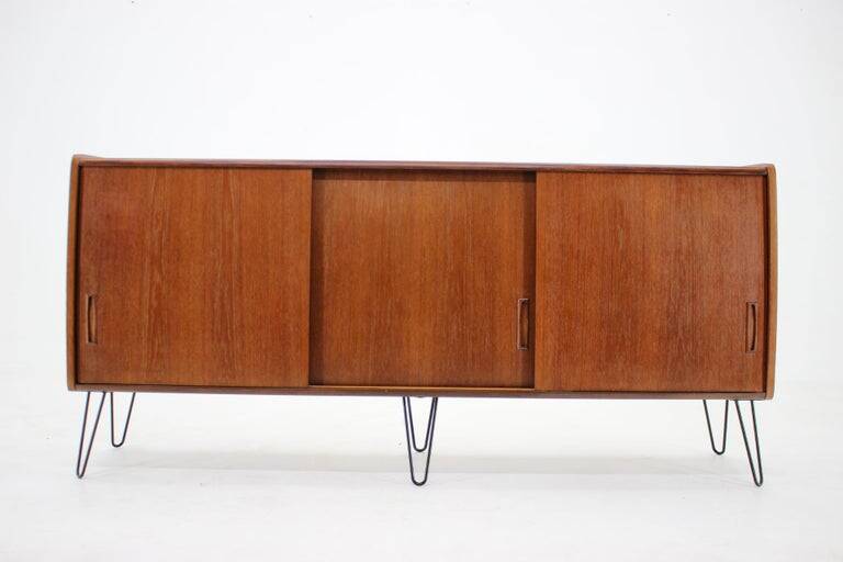 1960s Upcycled Danish Mid-Century Modern Teak Sideboard on Hairpin Legs