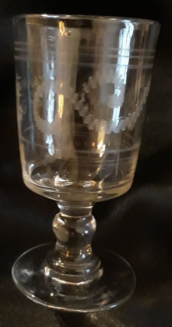 6 wine glasses "Souvenir de la Fête" early XXth