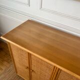 Buffet en bambou et rotin vintage