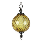 Vintage yellow Murano sphere pendant lamp, Italy, 1970s.