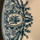 10 old blue flat plates Terre de Fer Léon Graves model Louis XVI, twentieth century
