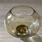 Vintage Krosno amber glass hanging bubble vase