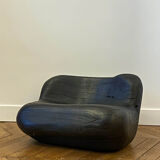 Black pebble pouf