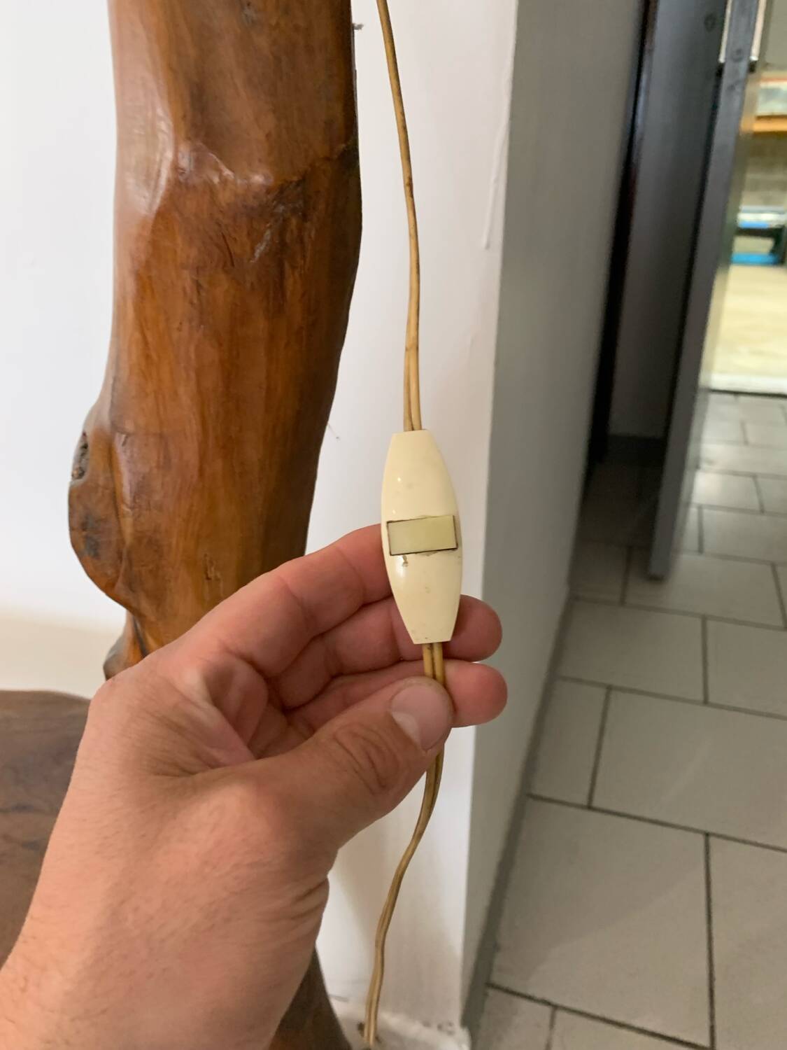 Liseuse Bois Vintage Corde Vallauris circa 1960