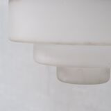 Antique two tone glass and copper pendant light