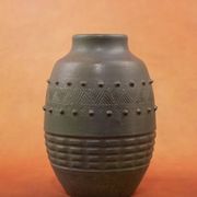 Vase Art déco Charles Greber en grès émaillé brun vert - 1920 - 25 cm