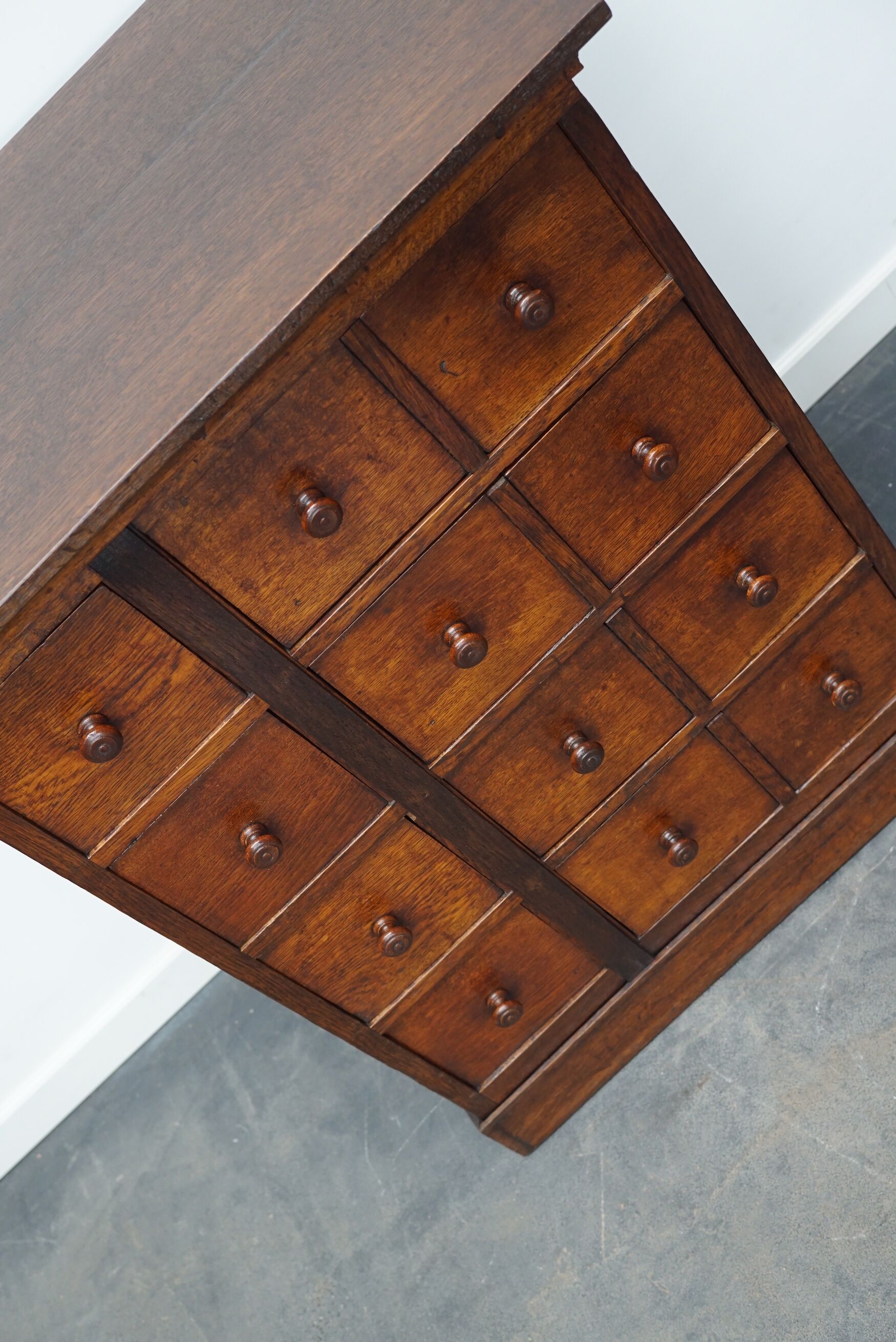 English Oak Apothecary Cabinet Cabinet, Early 20th Century