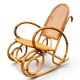 Vintage rocking chair in bamboo and cane