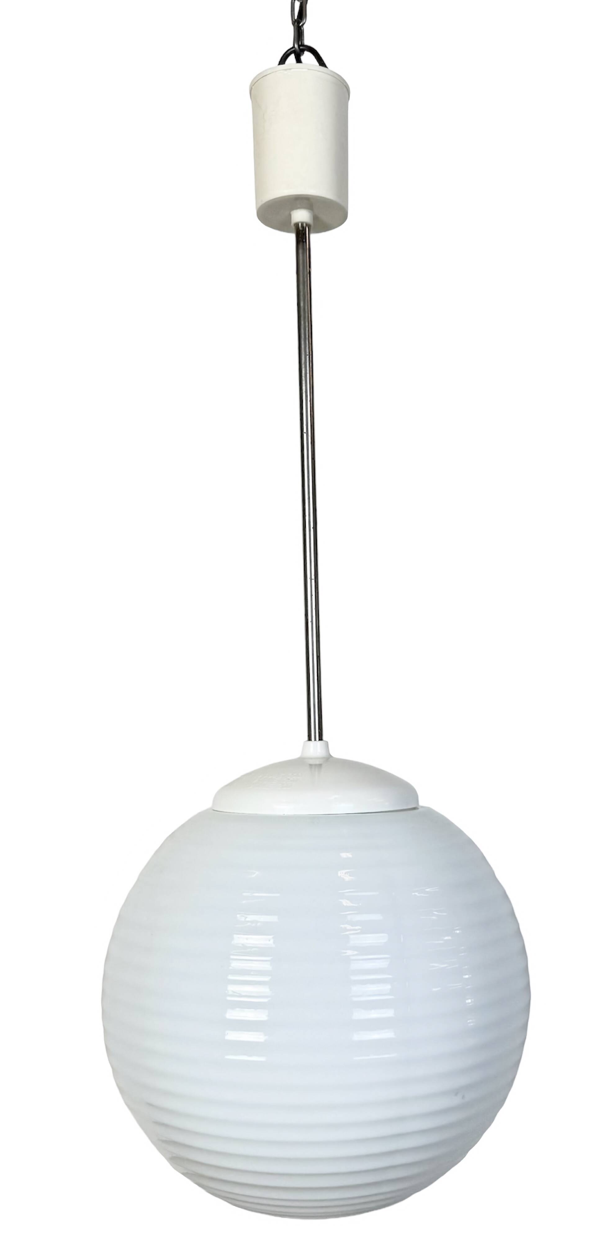 Vintage Chandelier with Milk Glass from Elektrosvit, 1960s
