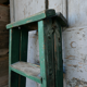 Wooden workshop folding stepladder