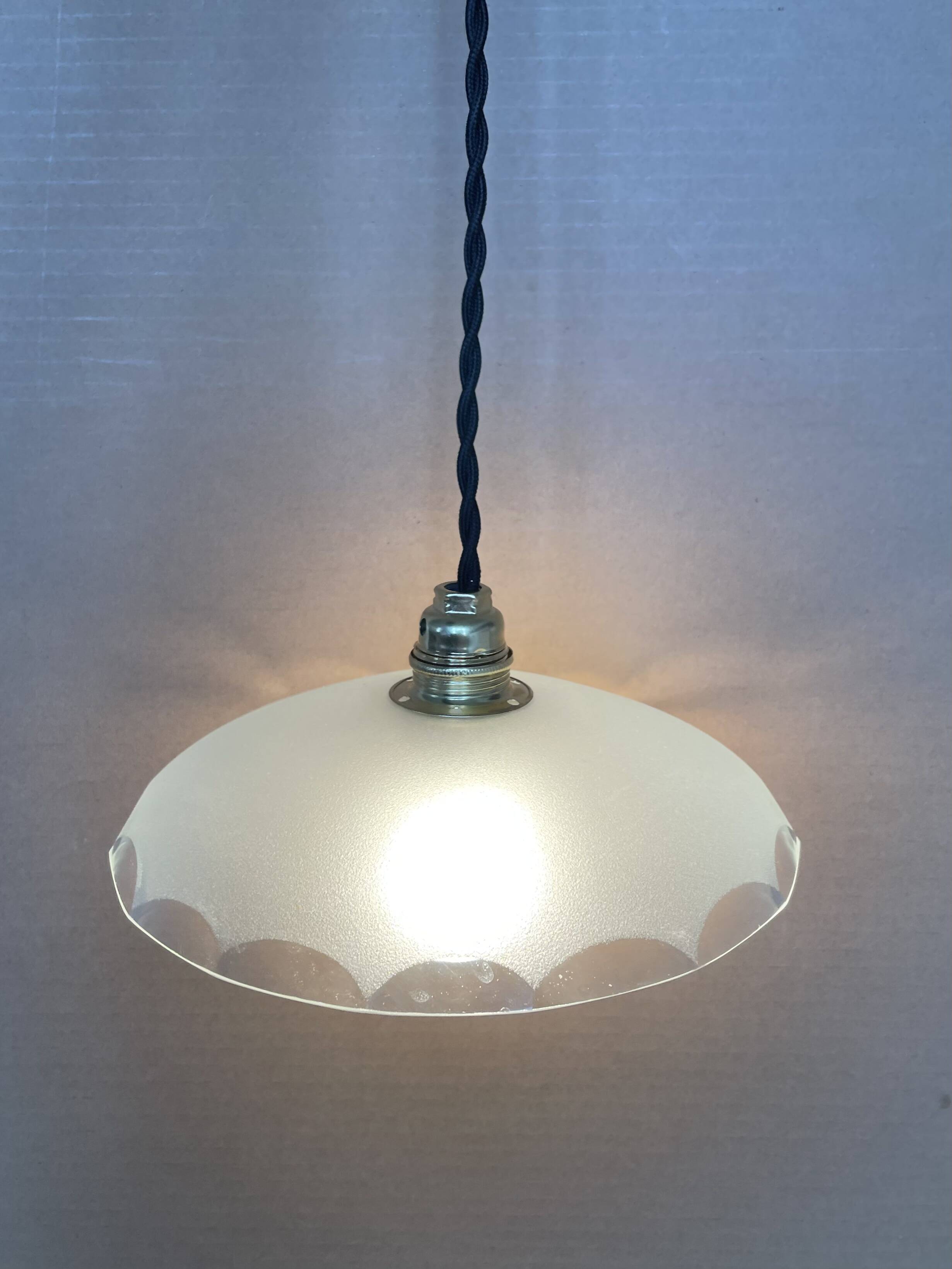 Small antique glass pendant light