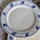 6 antique earthenware dinner plates - Blue tulip decor