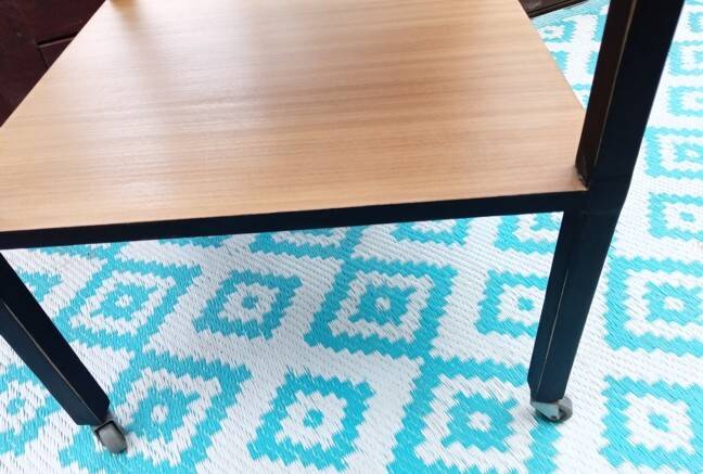 Serving table on casters