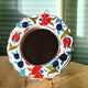 Floral ceramic mirror
