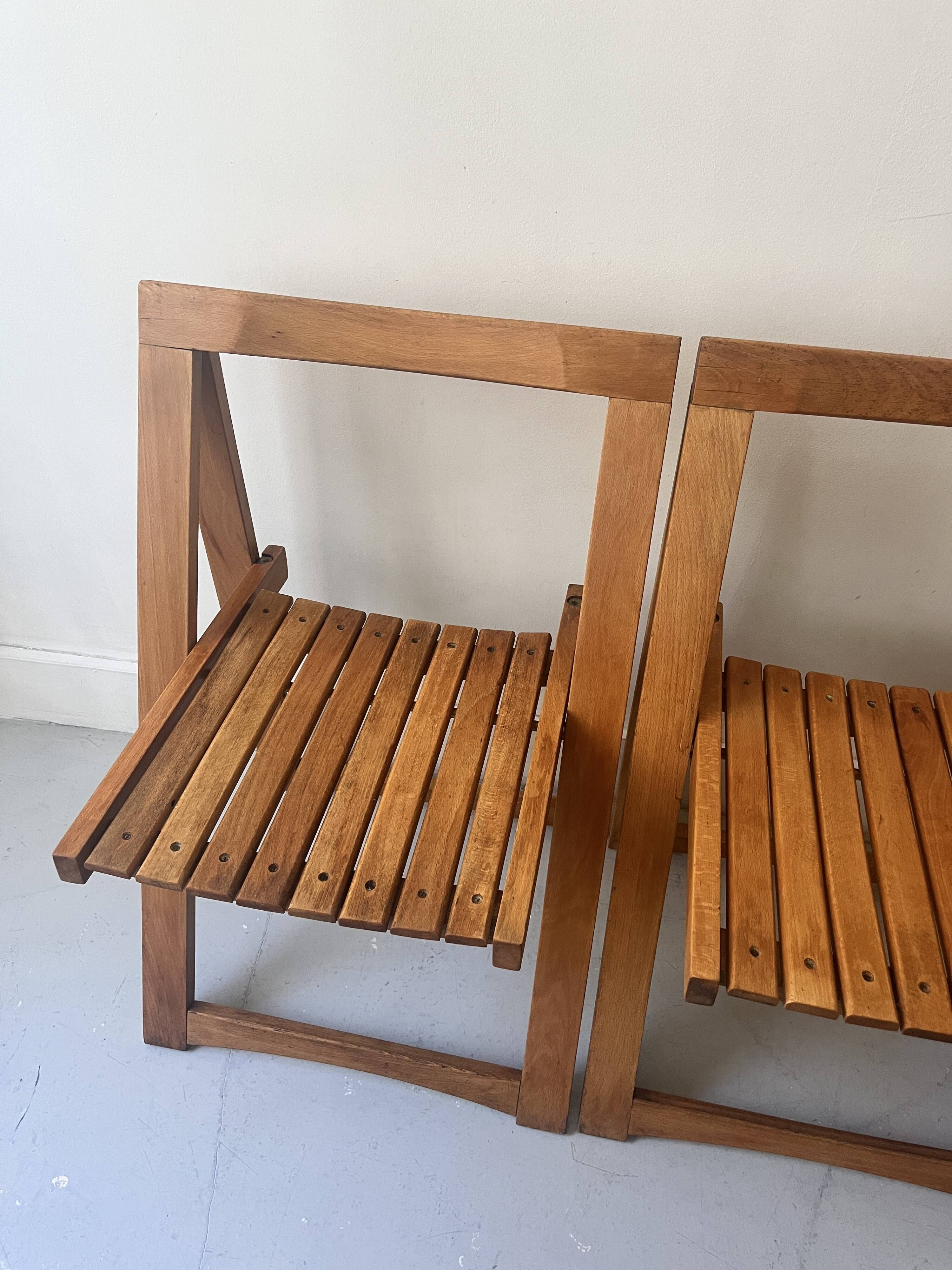 set of 4 italian wooden folding chairs by Aldo Jacober, design 1960 - 1970