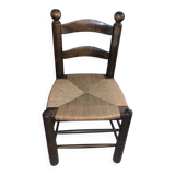 Vintage chair with a crafted backrest – Straw seat – Brocante decoration
