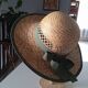 Women's straw hat Chic dress style. Hand-braided natural straw.