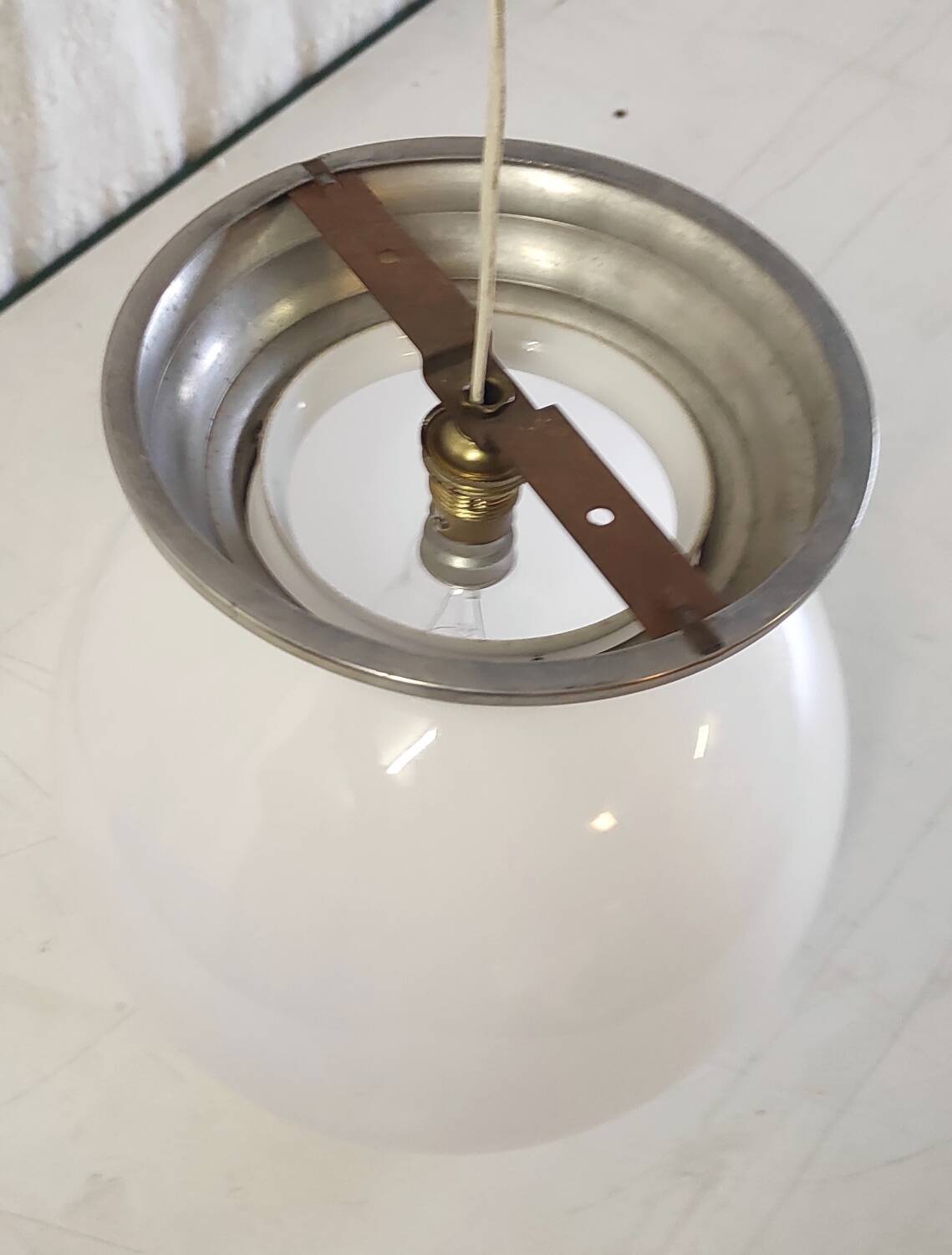 Bauhaus globe opaline ceiling light - early 20th century
