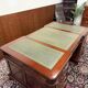 English Chesterfield desk with green leather