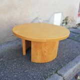 Vintage coffee table round light wood
