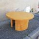 Vintage coffee table round light wood