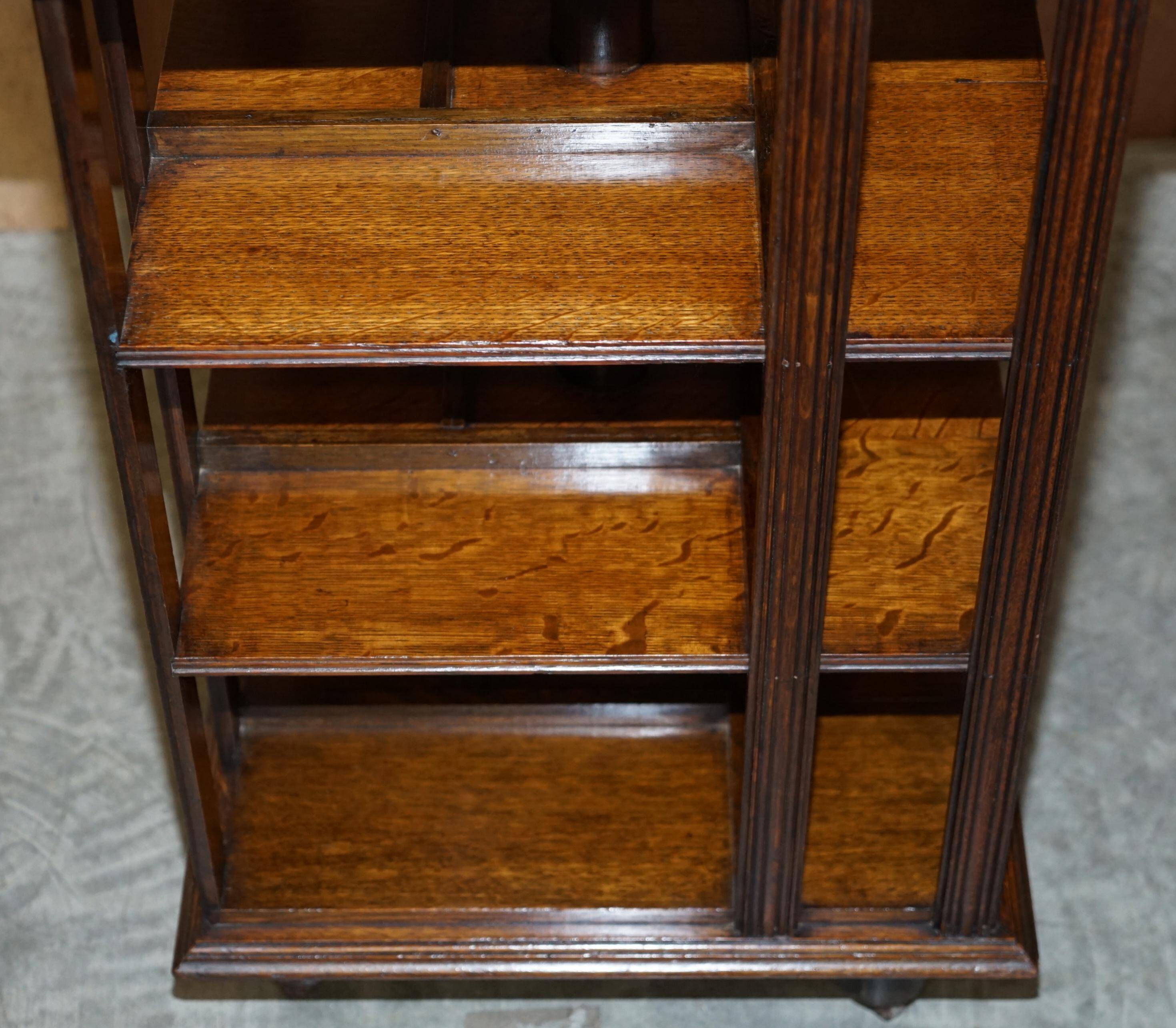 Victorian revolving oak library from around 1880