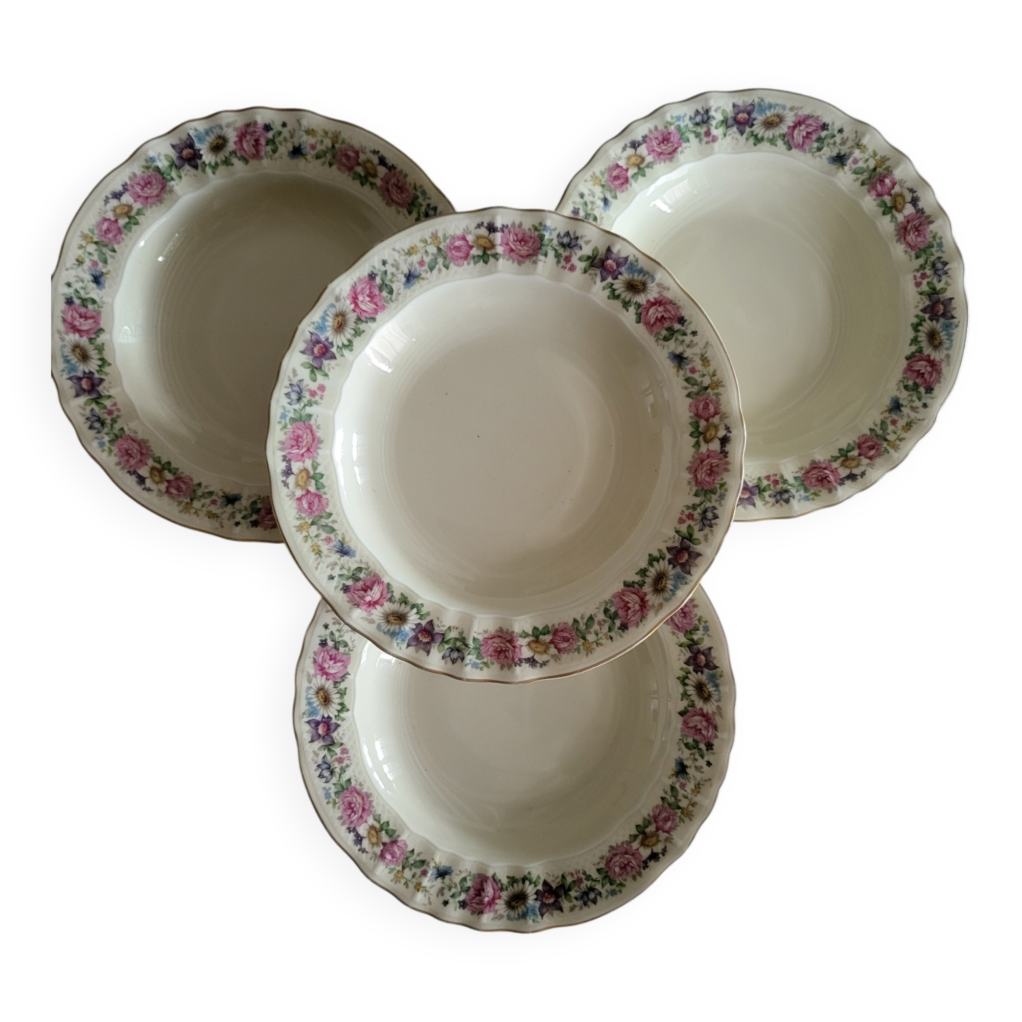 Limoges Bernardaud 4 Deep Plates in porcelain