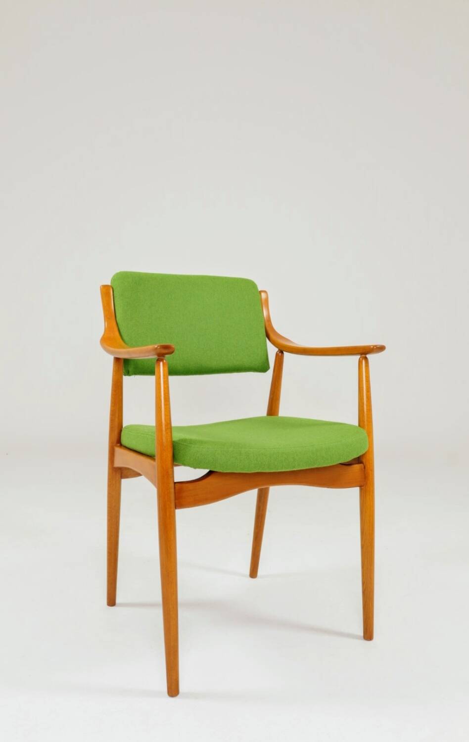 Vintage green wool office chair 1970