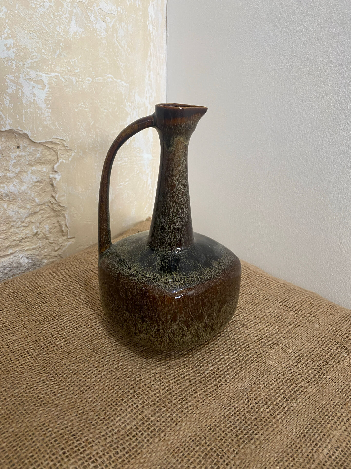 Vase soliflore en grès émaillé vintage, années 70