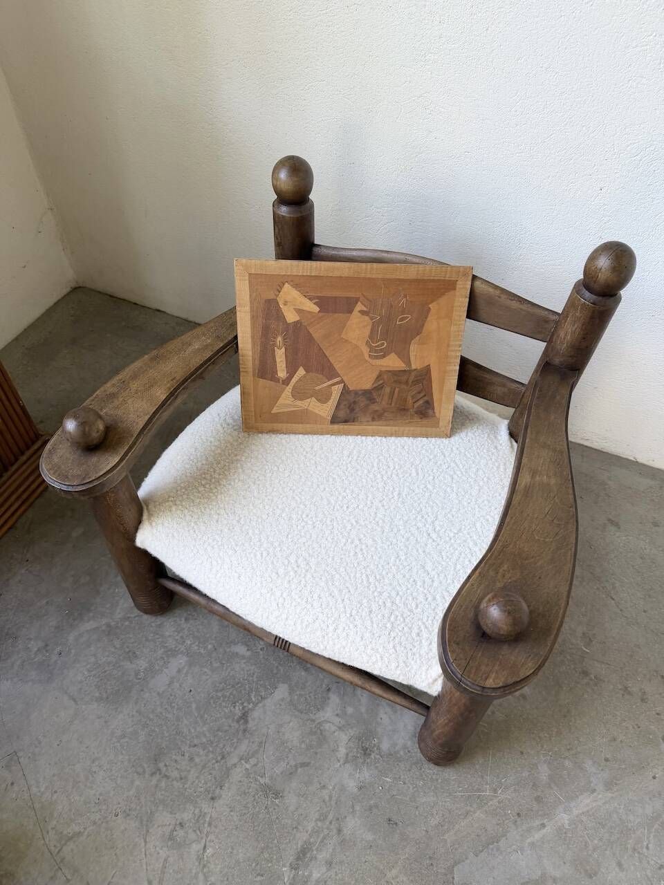 Wood marquetry panel Picasso