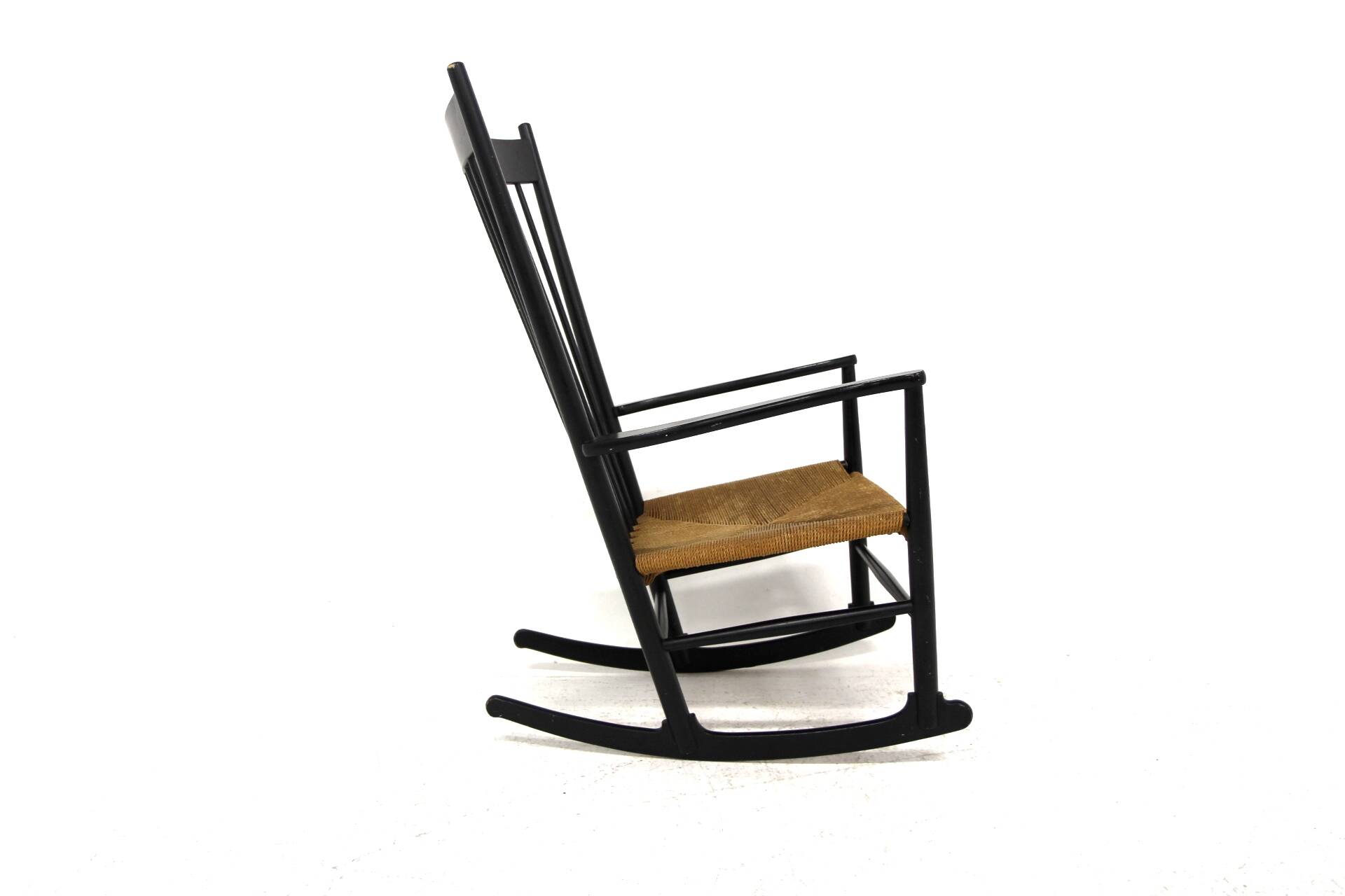 Vintage J16 rocking chair in beech by Hans Wegner for Möbler FD B, Denmark 1960s