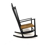 Vintage J16 rocking chair in beech by Hans Wegner for Möbler FD B, Denmark 1960s