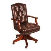 Fauteuil De Bureau Dit fauteuil directeur En bois Et Cuir capitonné