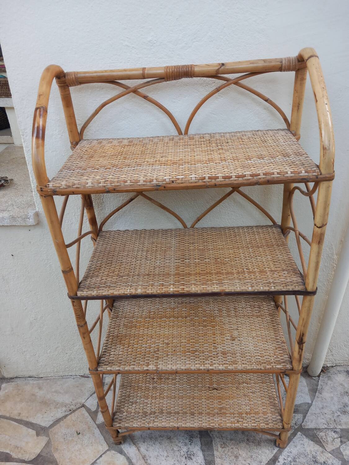 Rattan shelf