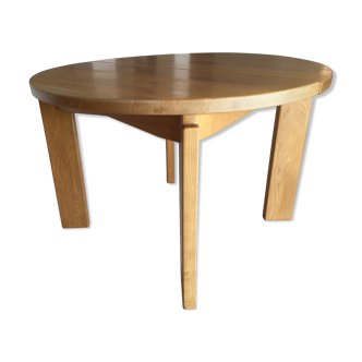 Table ronde en orme massif regain
