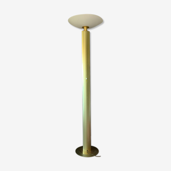 Floor lamp 80s brass and glass