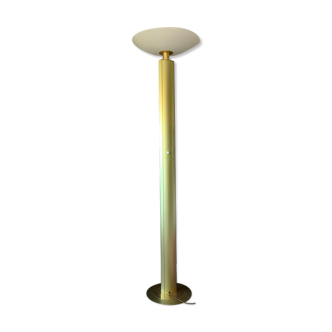 Floor lamp 80s brass and glass