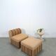 Gestreepte elementen fauteuil met hocker of sofa