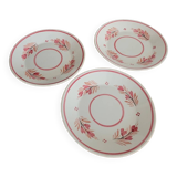Set of 3 small opaque porcelain plates