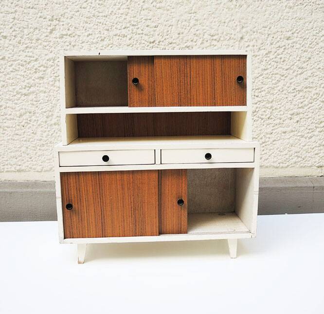 Old Miniature Doll Kitchen Buffet