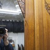 Art Deco carved oak wardrobe - Flemish workshop circa 1930