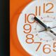 Vintage clock square silent wall clock "Bauknecht orange white"