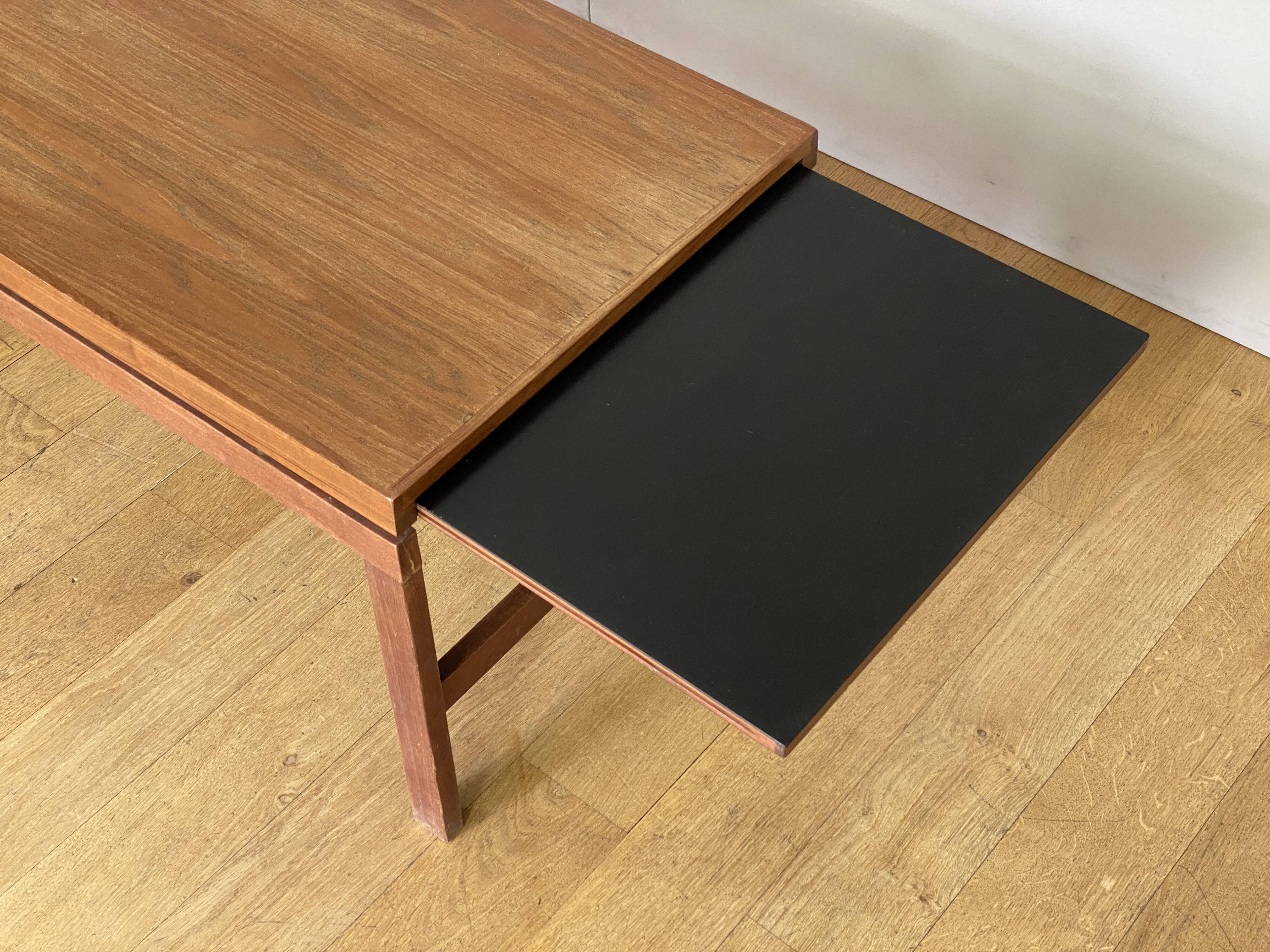 Scandinavian teak coffee table with extensions