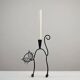 Black Painted Metal Cat Candle Holder by Gunnar Ander for Ystad-Metall, Sweden, 1950s–60s