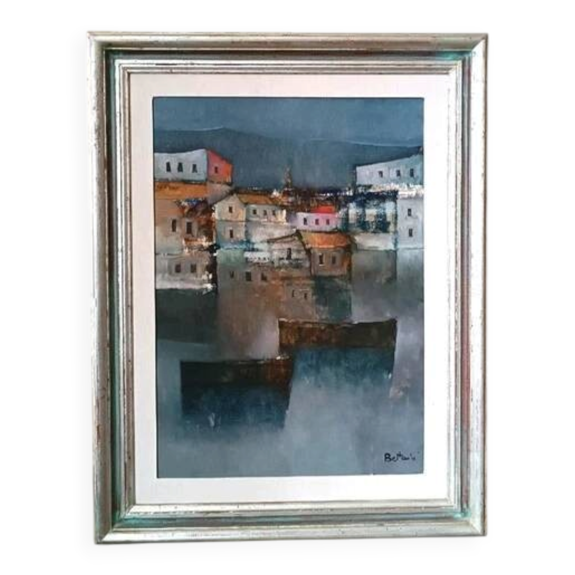 Oil painting on canvas of the sea by Lido Bettarini