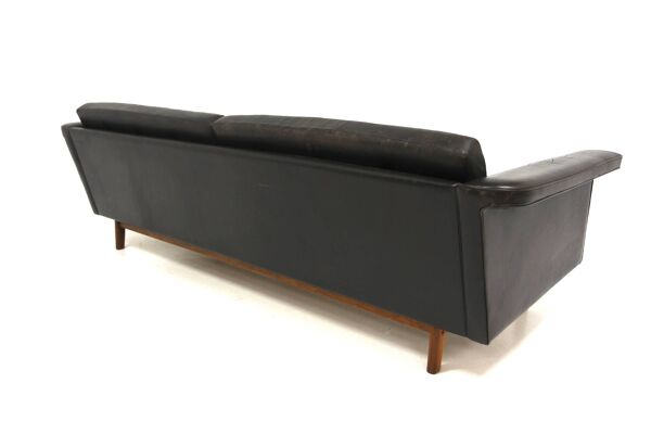 Canapé scandinave en cuir, Karl Erik Ekselius pour JOC, Suède, 1950