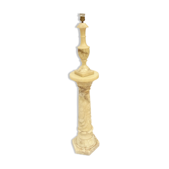 Lot column and foot of lamp matching in alabaster