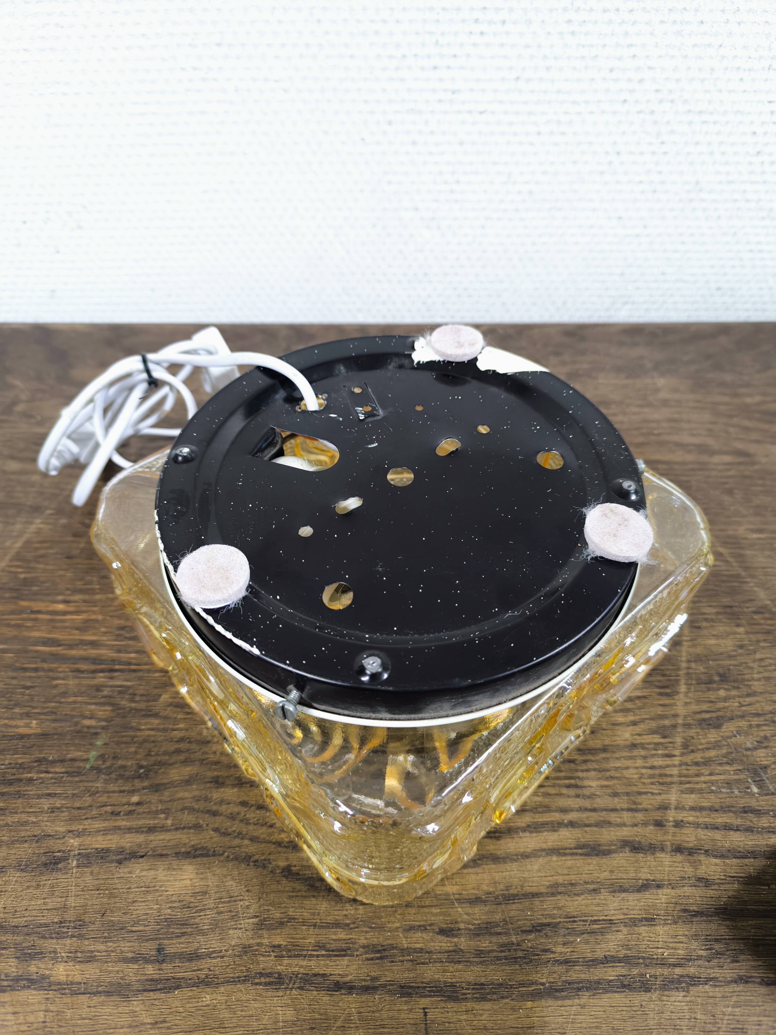 Amber glass wall lamp vintage flowers