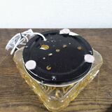 Amber glass wall lamp vintage flowers